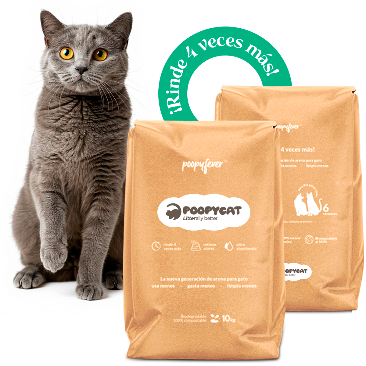 PoopyCat Arena para Gato Biodegradable
